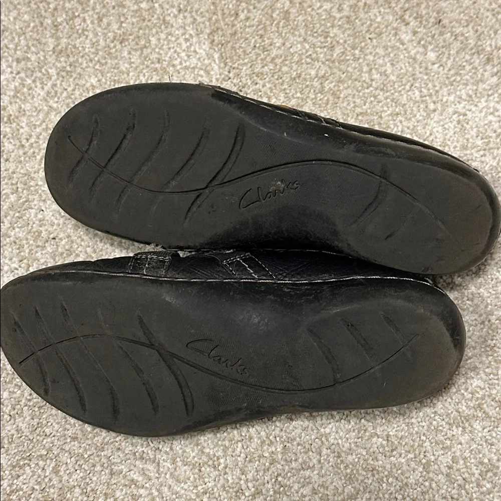 Clarks Womens Comfy Black Ashland Leather Slip on Loafers Size 9.5 - Picture 6 of 10